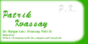 patrik kvassay business card